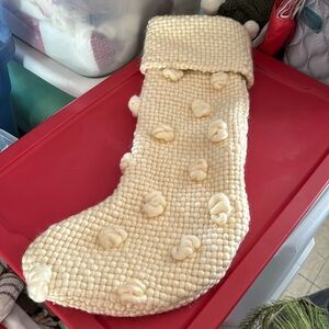 Anthropologie Textured Bobble Stocking
